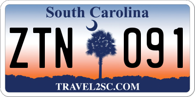 SC license plate ZTN091