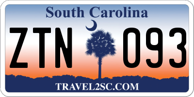SC license plate ZTN093