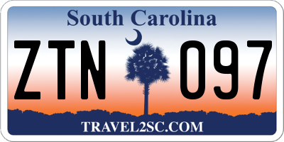 SC license plate ZTN097
