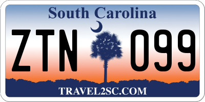 SC license plate ZTN099