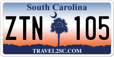 SC license plate ZTN105