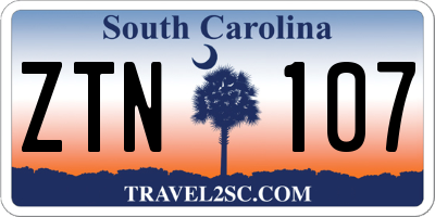SC license plate ZTN107