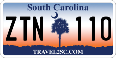 SC license plate ZTN110