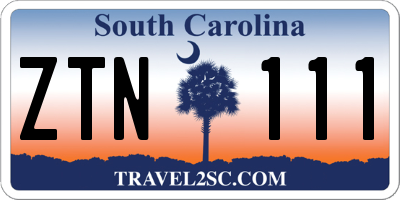 SC license plate ZTN111