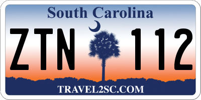 SC license plate ZTN112