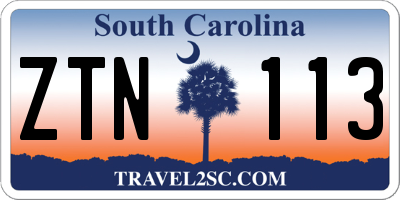 SC license plate ZTN113