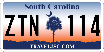 SC license plate ZTN114