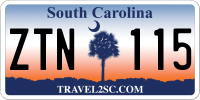 SC license plate ZTN115