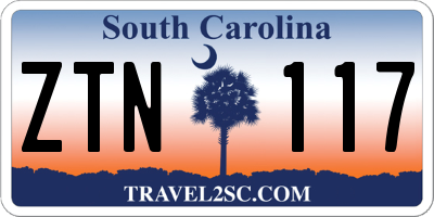 SC license plate ZTN117