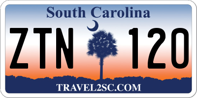 SC license plate ZTN120