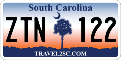 SC license plate ZTN122