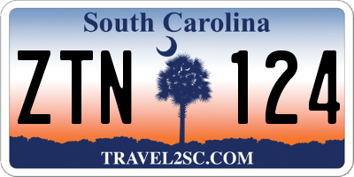 SC license plate ZTN124