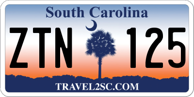 SC license plate ZTN125