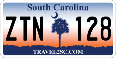 SC license plate ZTN128