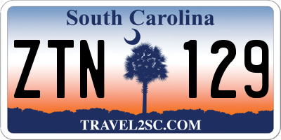 SC license plate ZTN129