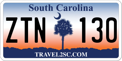 SC license plate ZTN130