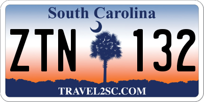 SC license plate ZTN132