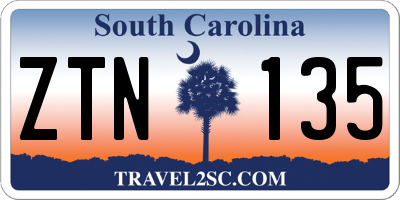 SC license plate ZTN135