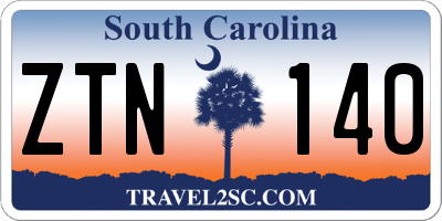 SC license plate ZTN140