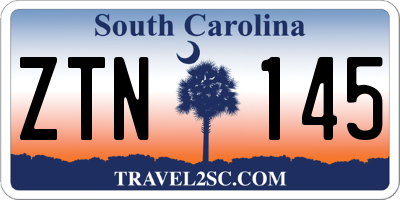 SC license plate ZTN145