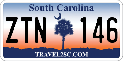 SC license plate ZTN146