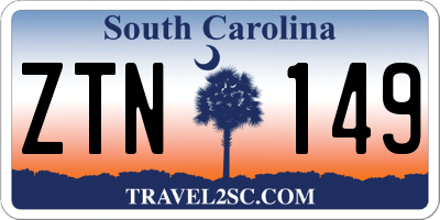 SC license plate ZTN149