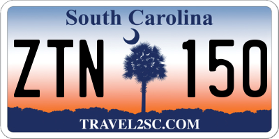 SC license plate ZTN150