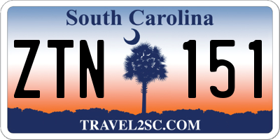 SC license plate ZTN151