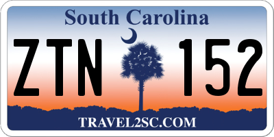 SC license plate ZTN152