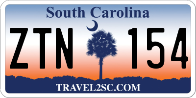 SC license plate ZTN154