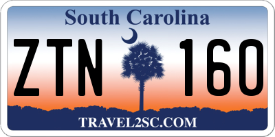 SC license plate ZTN160