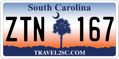 SC license plate ZTN167