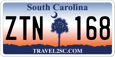 SC license plate ZTN168