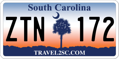 SC license plate ZTN172