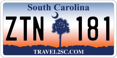 SC license plate ZTN181