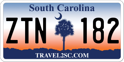 SC license plate ZTN182