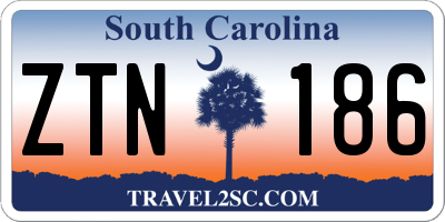 SC license plate ZTN186