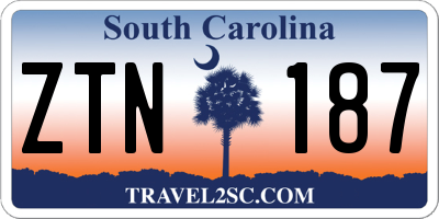 SC license plate ZTN187