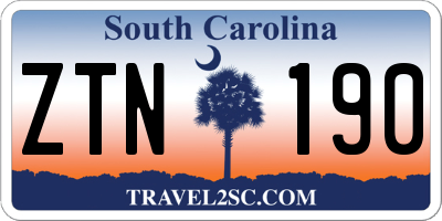 SC license plate ZTN190