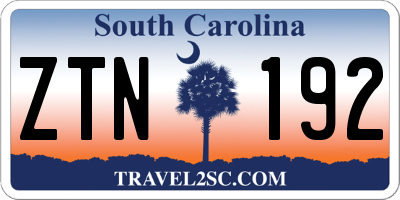 SC license plate ZTN192