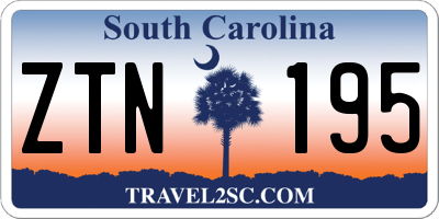 SC license plate ZTN195