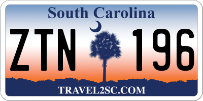 SC license plate ZTN196