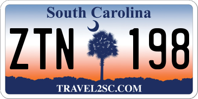 SC license plate ZTN198