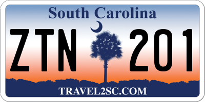 SC license plate ZTN201