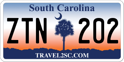 SC license plate ZTN202