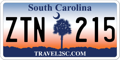 SC license plate ZTN215