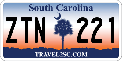 SC license plate ZTN221