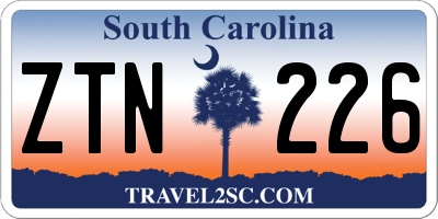 SC license plate ZTN226
