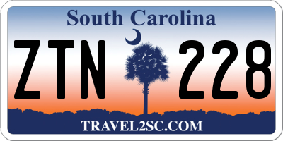 SC license plate ZTN228