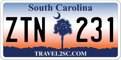 SC license plate ZTN231